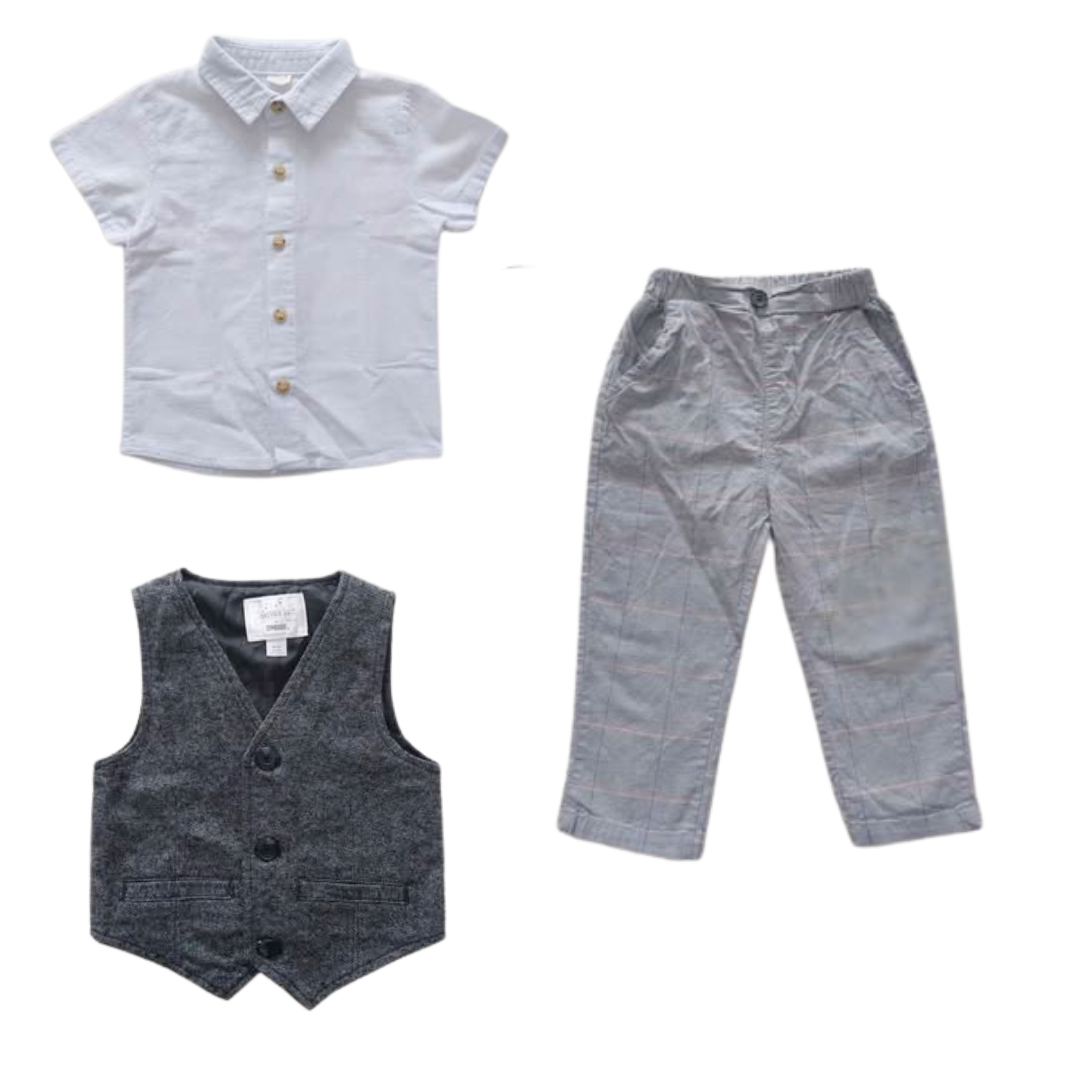 Dress shirt, Vest, and Dress Pants Set - 18-24M
