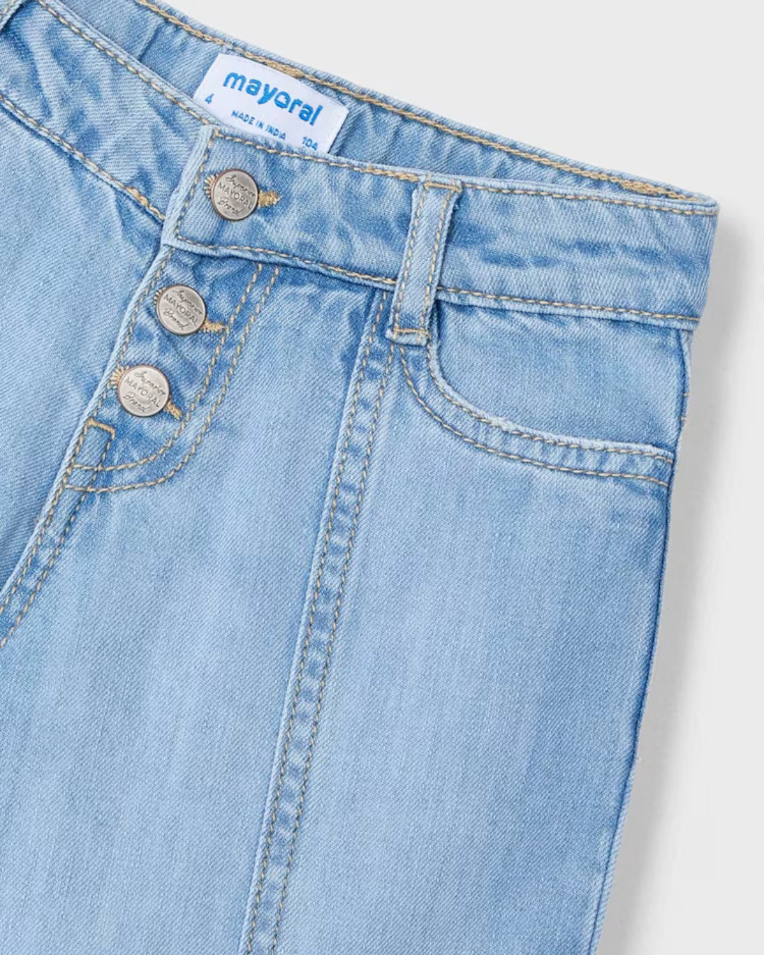 Girl Light Denim Wide Leg Jeans