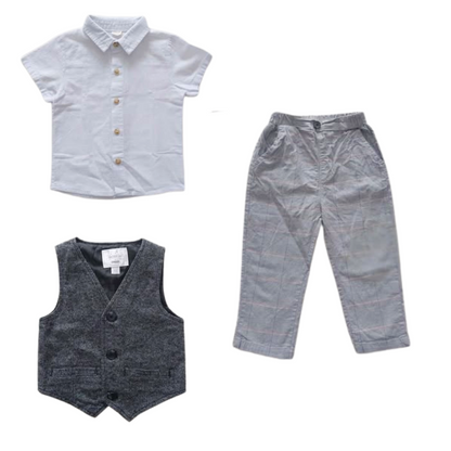 Dress shirt, Vest, and Dress Pants Set - 18-24M