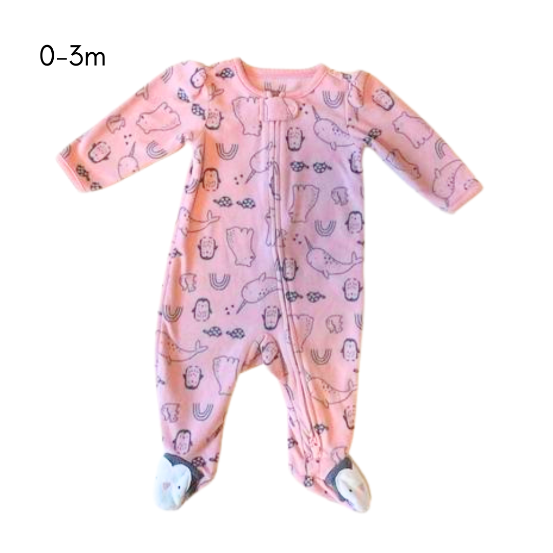 Baby Girl Pink Footie