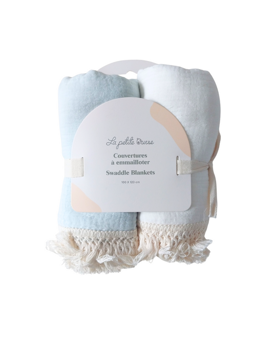 Frilled Edge Swaddle Blankets 2-Pack