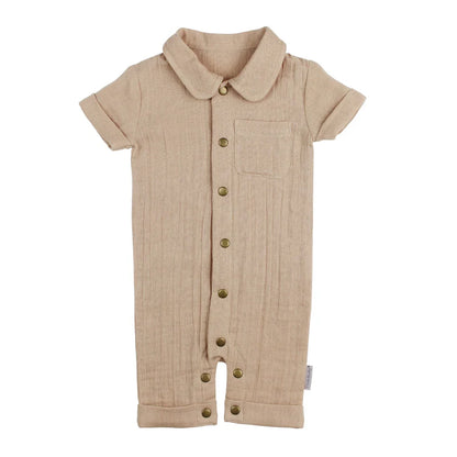 Muslin Short-Sleeve Wheat Coverall