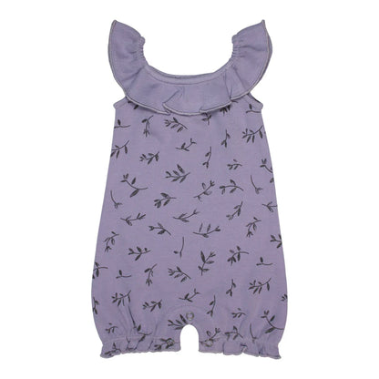 Organic Bubble Romper Fern & Flower Amethyst Romper