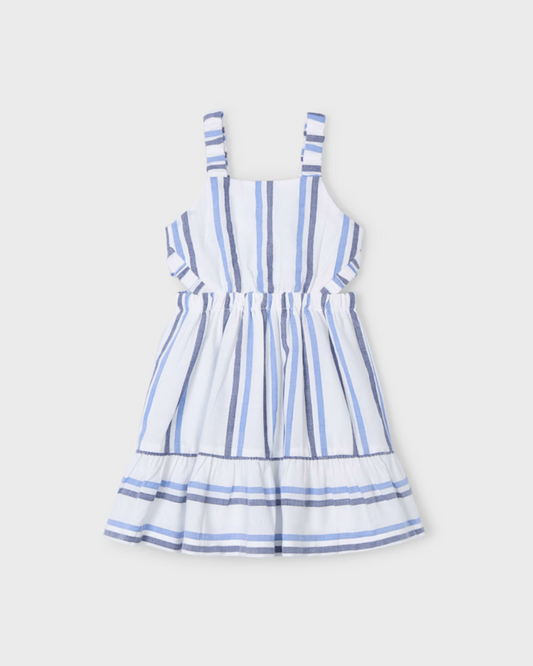 Girls Blue Striped Dress