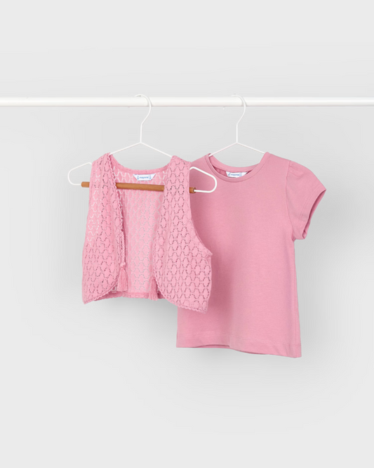 Girl Blush T-Shirt with Vest