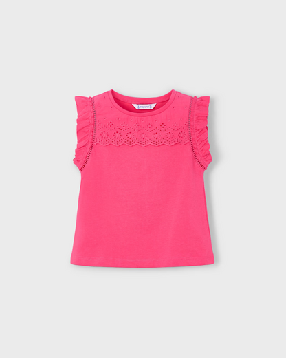 Girl Peony Eyelet T-Shirt