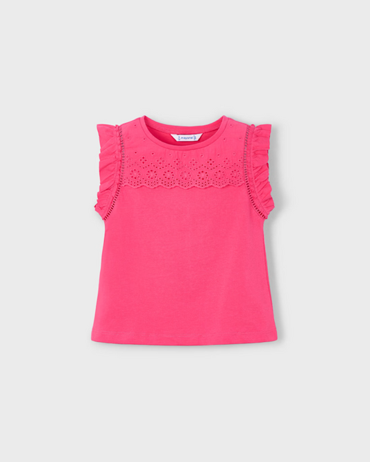 Girl Peony Eyelet T-Shirt