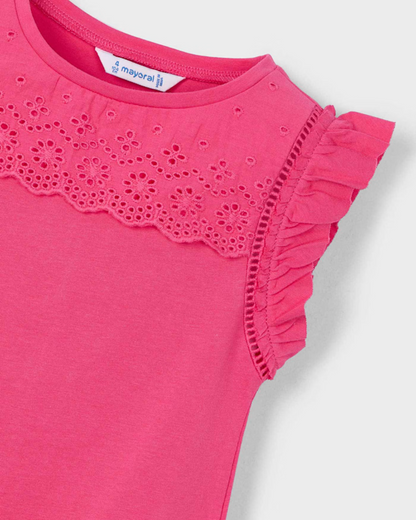 Girl Peony Eyelet T-Shirt