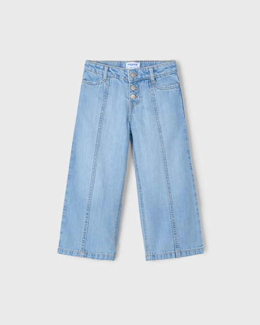 Girl Light Denim Wide Leg Jeans