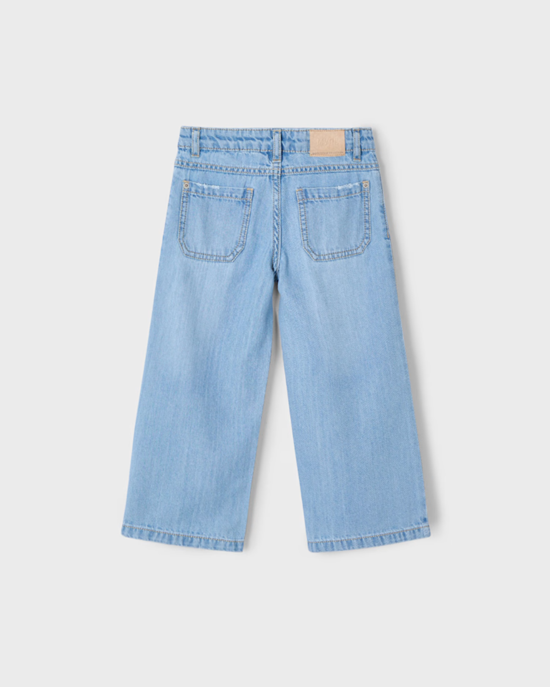 Girl Light Denim Wide Leg Jeans