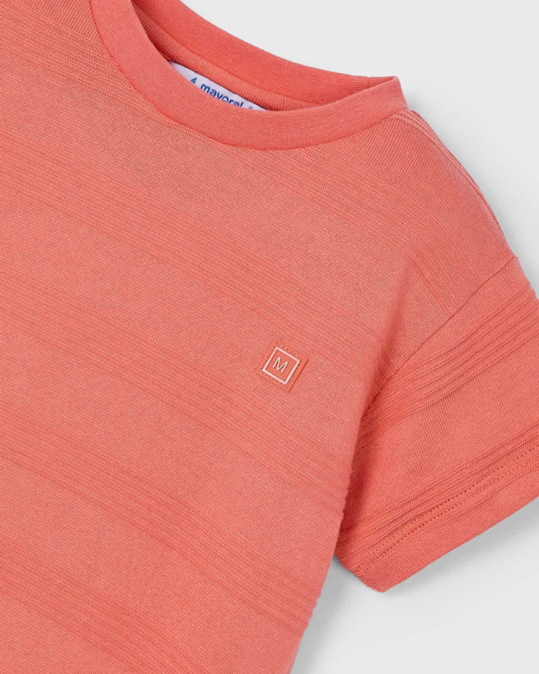 Boy Dark Peach Jacquard T-Shirt